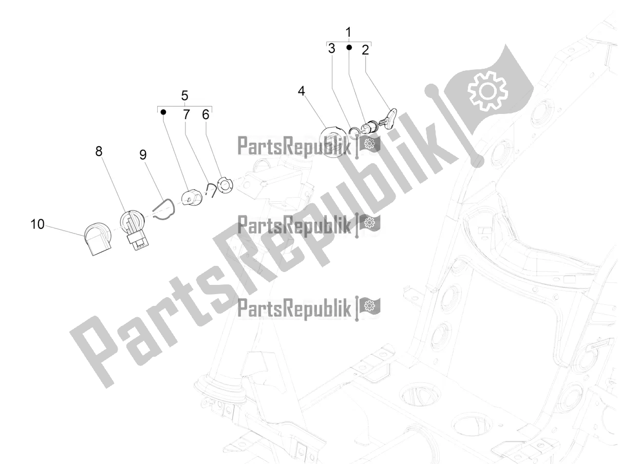 Todas las partes para Cerraduras de Piaggio ZIP 100 4T Apac 2020