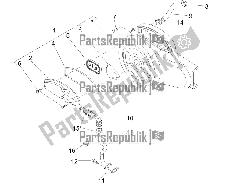 Tutte le parti per il Air Box Secondario del Piaggio ZIP 100 4T Apac 2020