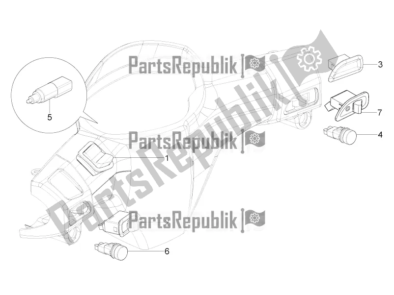 Toutes les pièces pour le Sélecteurs - Interrupteurs - Boutons du Piaggio ZIP 100 4T Apac 2020