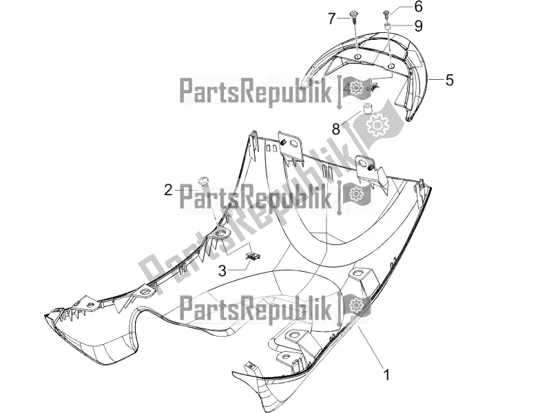 Toutes les pièces pour le Couvercle Latéral - Spoiler du Piaggio ZIP 100 4T Apac 2020