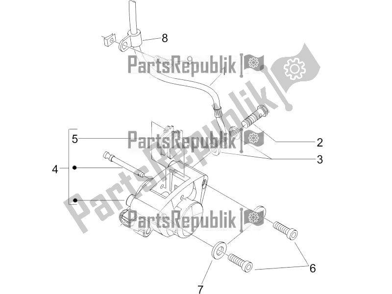 Todas las partes para Tubos De Frenos - Pinzas de Piaggio ZIP 100 4T Apac 2021