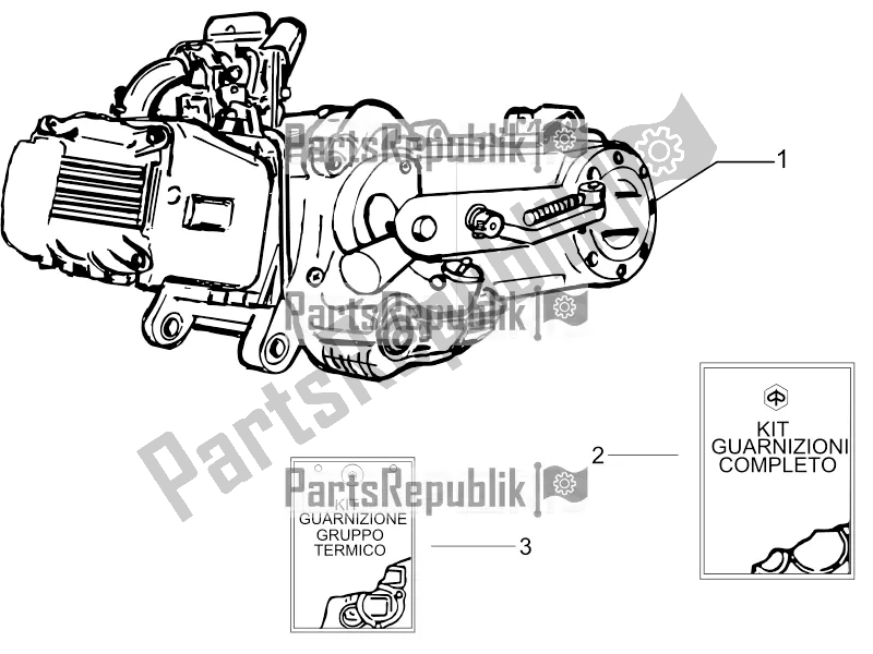 All parts for the Engine, Assembly of the Piaggio ZIP 100 4T Apac 2021