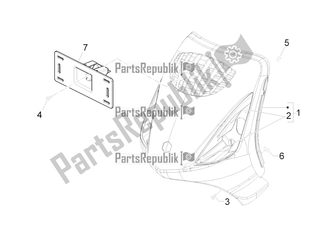 Todas las partes para Escudo Delantero de Piaggio ZIP 100 4T Apac 2021