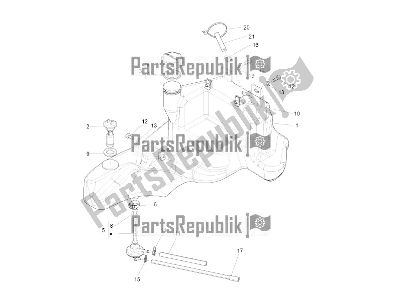 All parts for the Fuel Tank of the Piaggio ZIP 100 4T Apac 2021