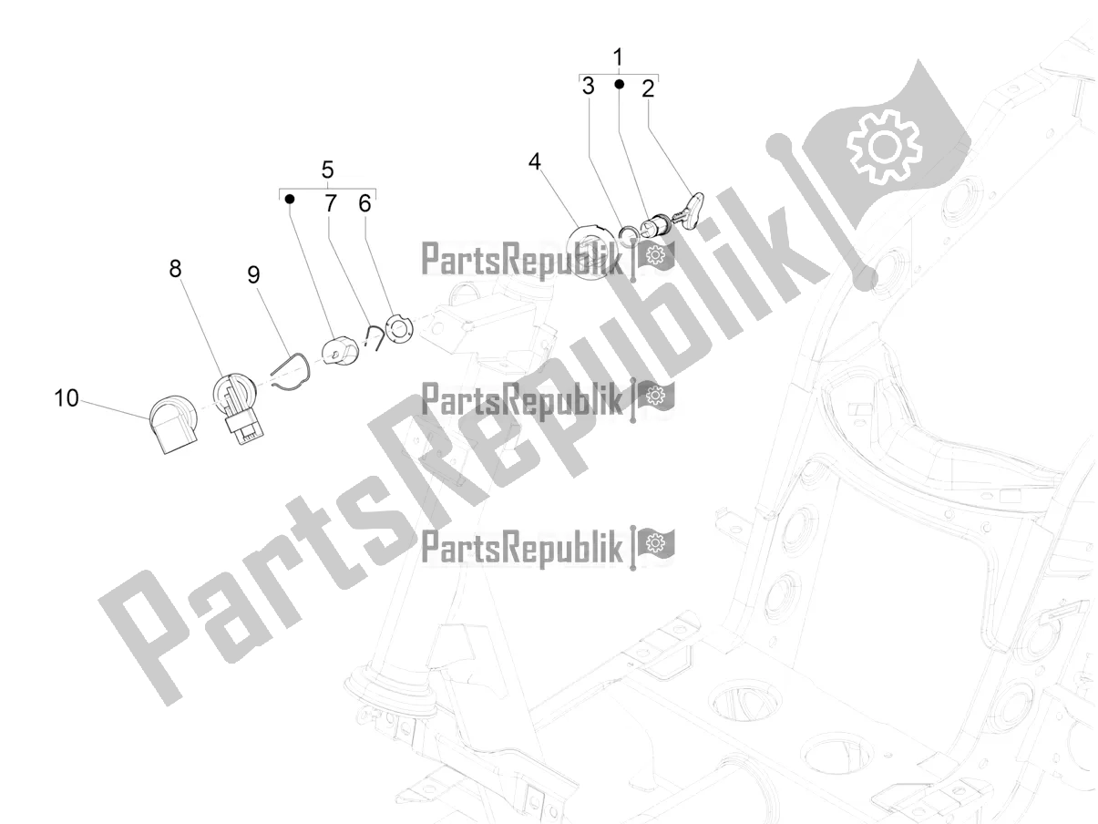 Todas las partes para Cerraduras de Piaggio ZIP 100 4T Apac 2021