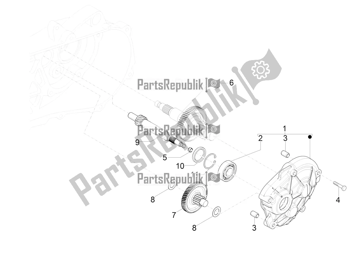 All parts for the Reduction Unit of the Piaggio ZIP 100 4T Apac 2021