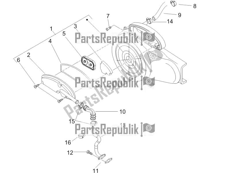 All parts for the Secondary Air Box of the Piaggio ZIP 100 4T Apac 2021