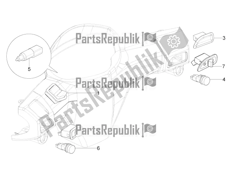 Todas las partes para Selectores - Interruptores - Botones de Piaggio ZIP 100 4T Apac 2021