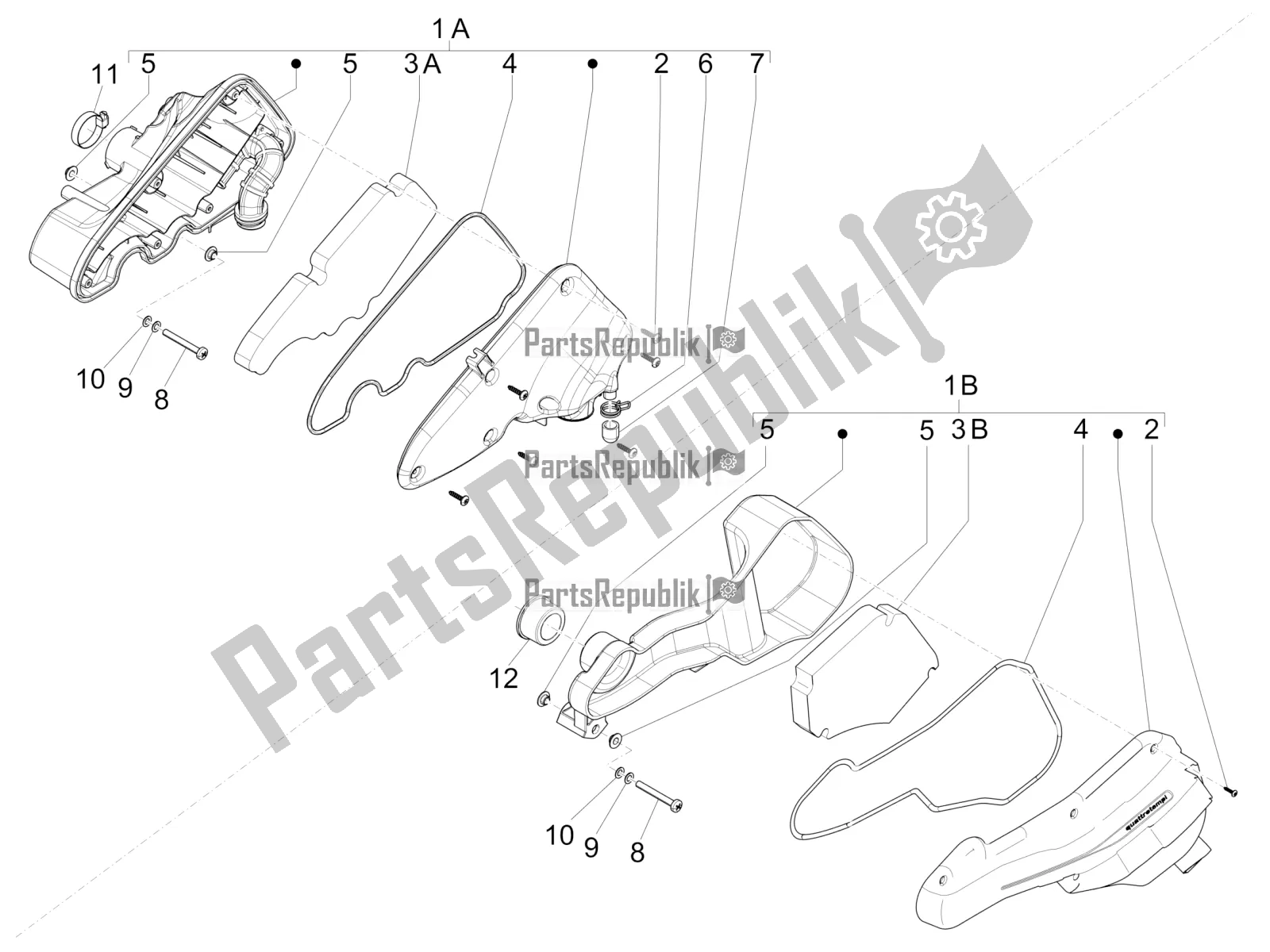 All parts for the Air Filter of the Piaggio ZIP 100 4T Apac 2022