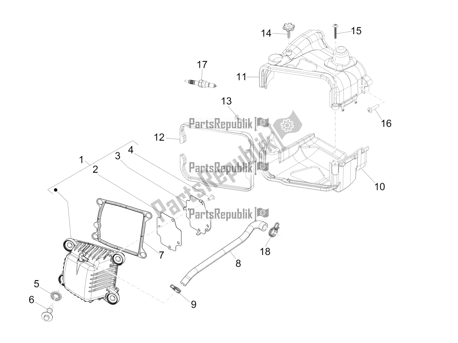 Toutes les pièces pour le Le Couvre-culasse du Piaggio ZIP 100 4T Apac 2022