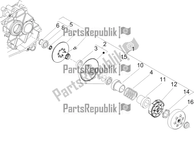 Tutte le parti per il Puleggia Condotta del Piaggio ZIP 100 4T Apac 2022