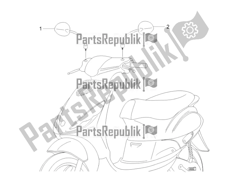 Tutte le parti per il Specchio / I Di Guida del Piaggio ZIP 100 4T Apac 2022