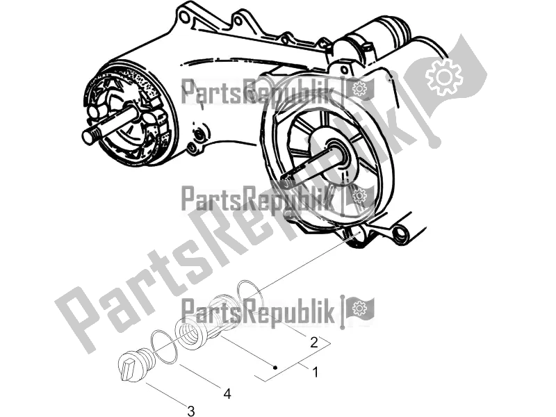 All parts for the Flywheel Magneto Cover - Oil Filter of the Piaggio ZIP 100 4T Apac 2022
