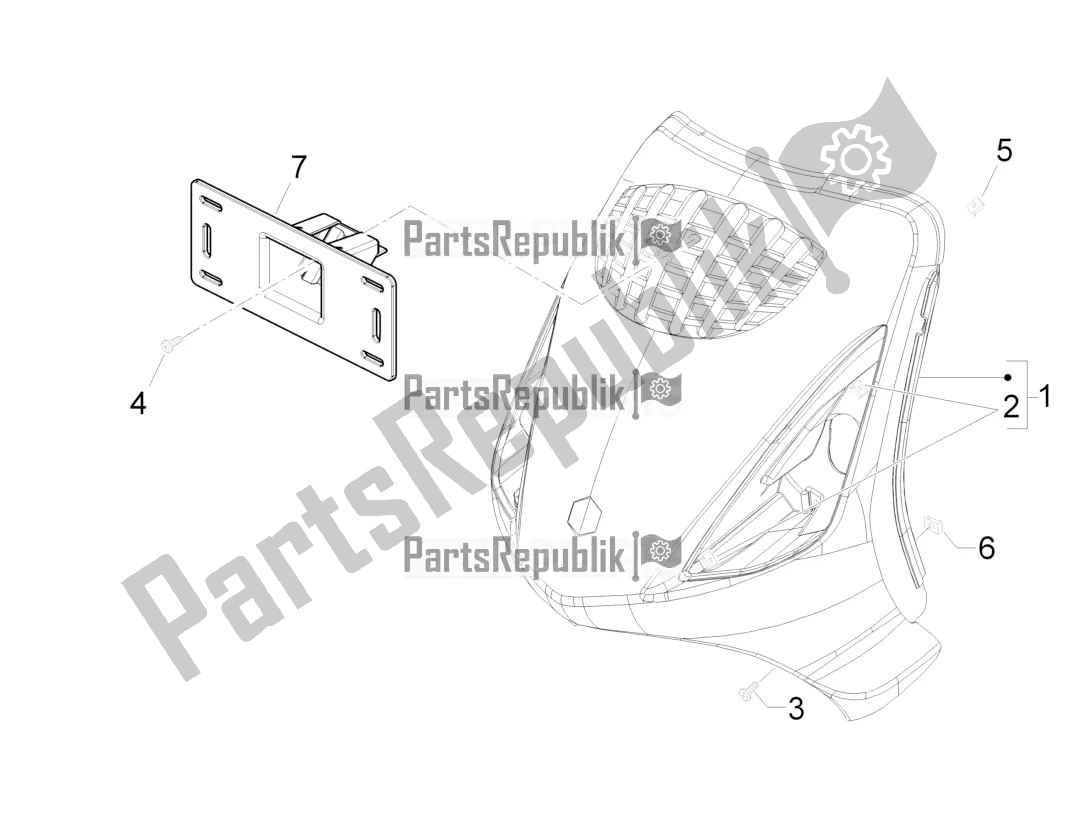 Todas las partes para Escudo Delantero de Piaggio ZIP 100 4T Apac 2022