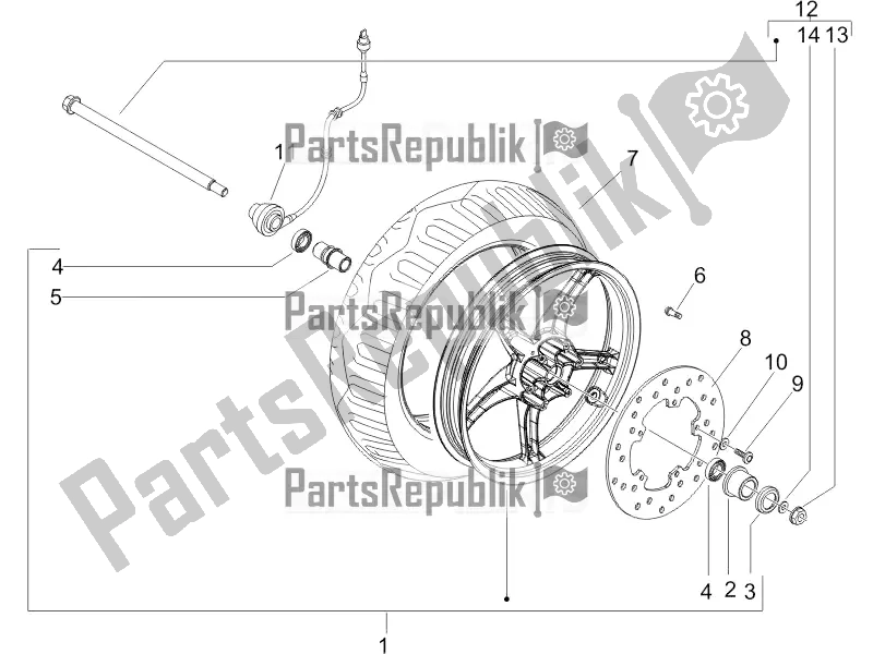 Todas las partes para Rueda Delantera de Piaggio ZIP 100 4T Apac 2022