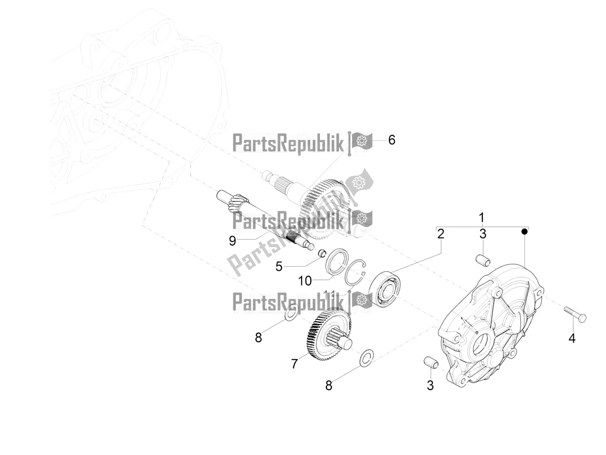 Todas las partes para Unidad De Reducción de Piaggio ZIP 100 4T Apac 2022