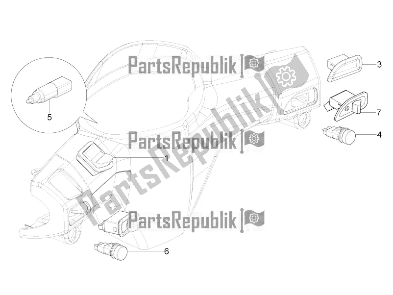 Toutes les pièces pour le Sélecteurs - Interrupteurs - Boutons du Piaggio ZIP 100 4T Apac 2022