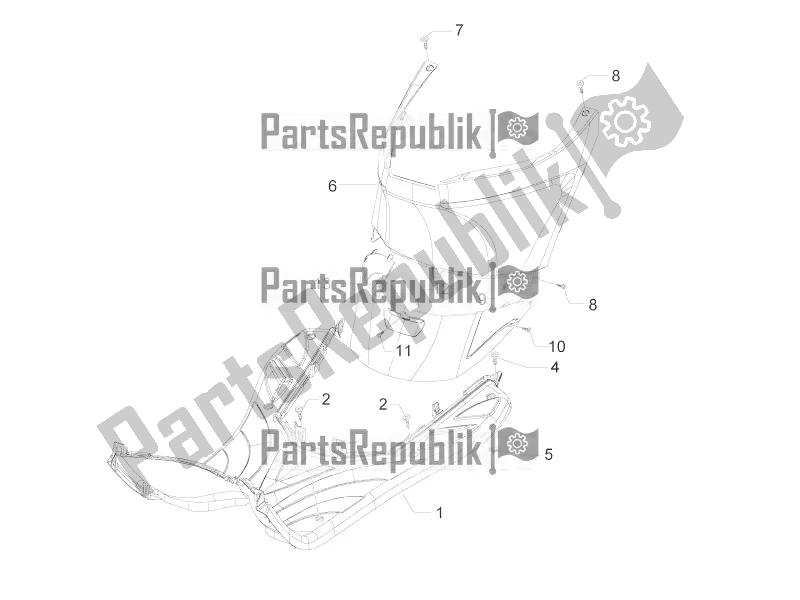 Toutes les pièces pour le Housse Centrale - Repose-pieds du Piaggio ZIP 50 2T 2016