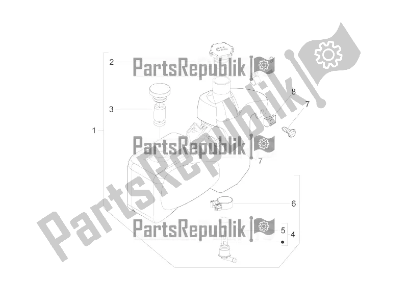 All parts for the Oil Tank of the Piaggio ZIP 50 2T 2016