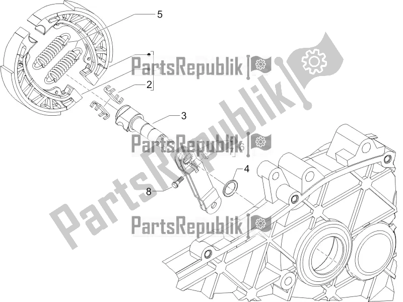 Toutes les pièces pour le Frein Arrière - Mâchoire De Frein du Piaggio ZIP 50 2T 2016