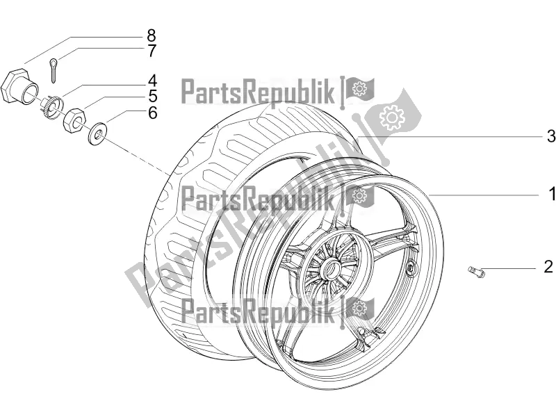 Alle onderdelen voor de Achterwiel van de Piaggio ZIP 50 2T 2016