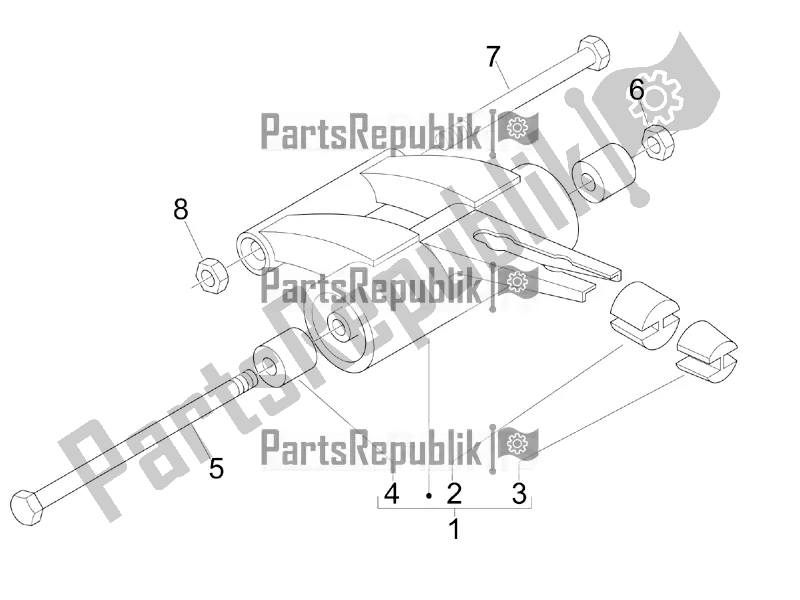 Toutes les pièces pour le Bras Oscillant du Piaggio ZIP 50 2T 2016