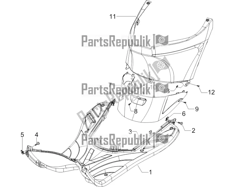 Toutes les pièces pour le Housse Centrale - Repose-pieds du Piaggio ZIP 50 4T 25 KM/H 2018