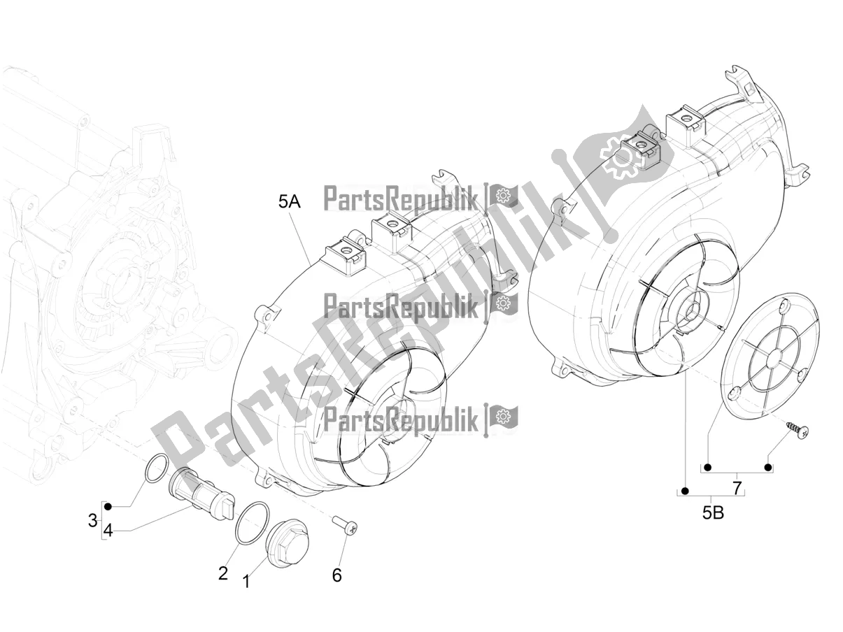 Tutte le parti per il Coperchio Magnete Volano - Filtro Olio del Piaggio ZIP 50 4T 25 KM/H 2018