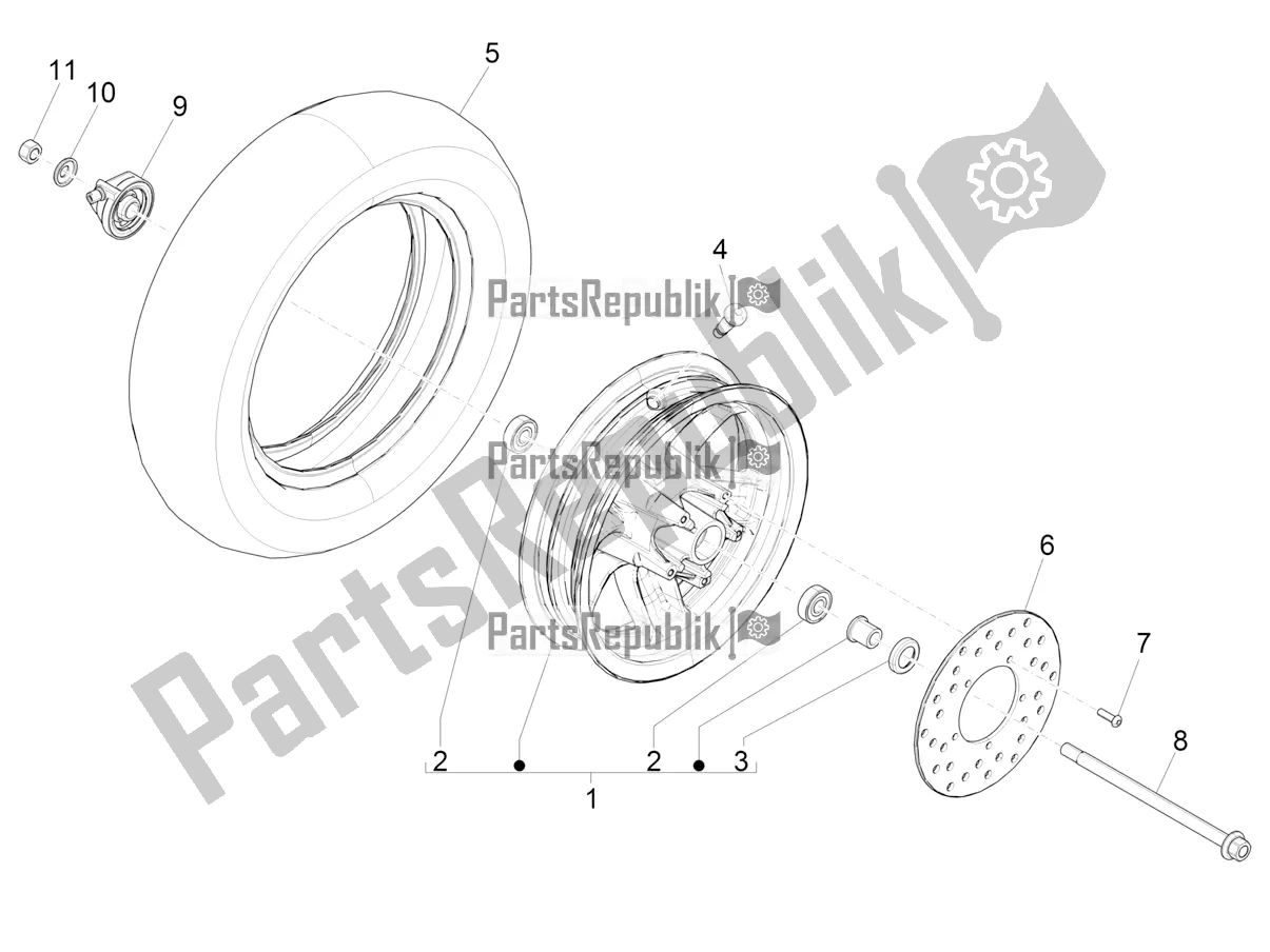Tutte le parti per il Ruota Anteriore del Piaggio ZIP 50 4T 25 KM/H 2018