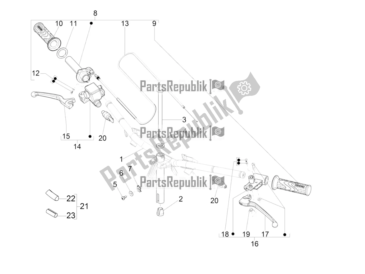 Toutes les pièces pour le Guidon - Master Cil. Du Piaggio ZIP 50 4T 25 KM/H 2018