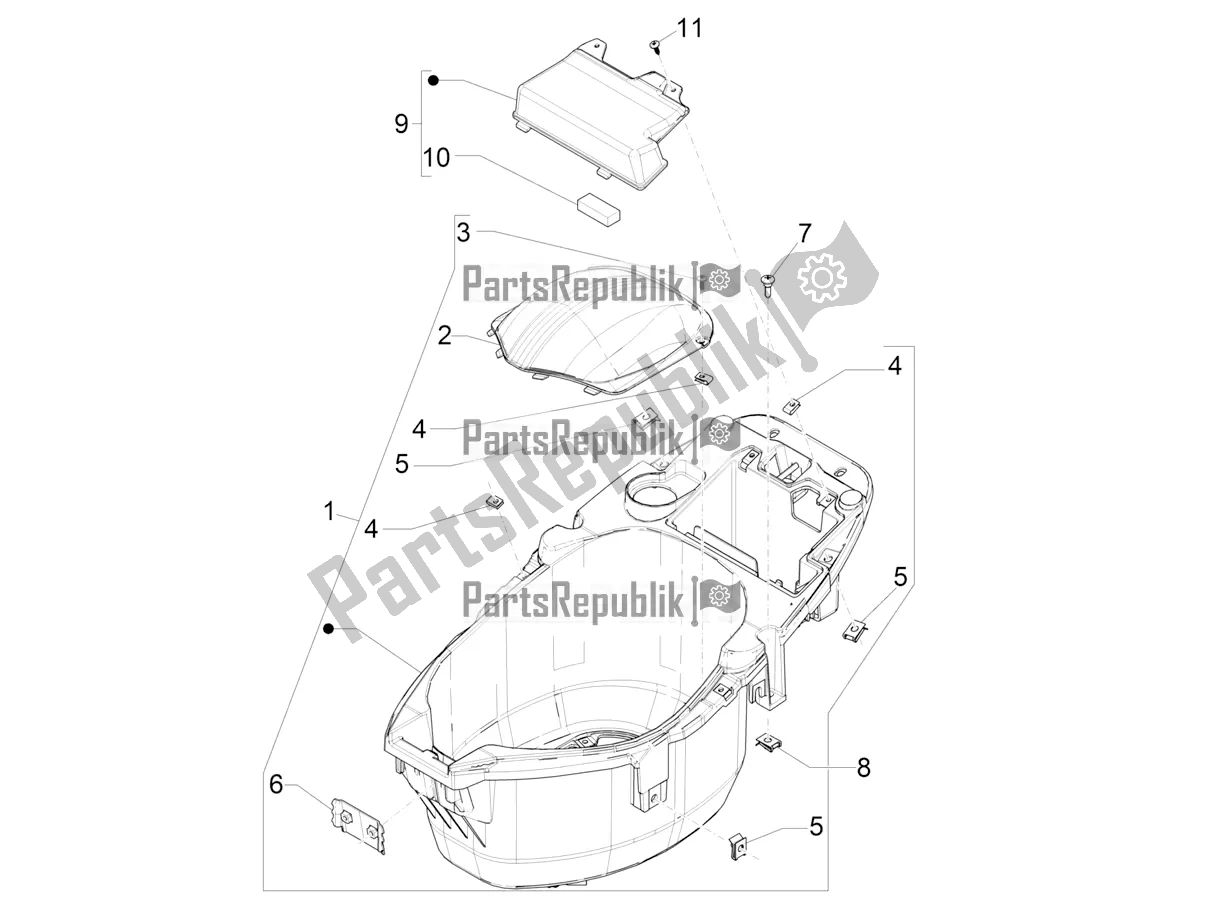 All parts for the Helmet Huosing - Undersaddle of the Piaggio ZIP 50 4T 25 KM/H 2018