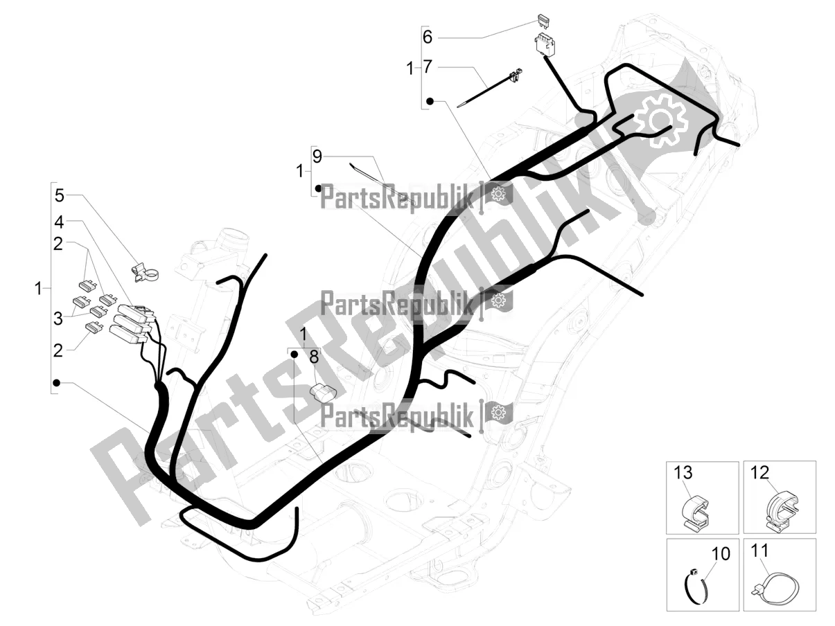 Toutes les pièces pour le Faisceau De Câbles Principal du Piaggio ZIP 50 4T 25 KM/H 2018