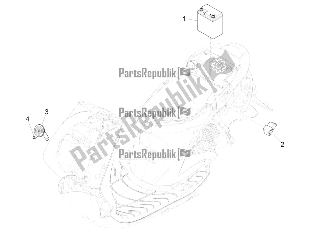 Toutes les pièces pour le Télécommandes - Batterie - Klaxon du Piaggio ZIP 50 4T 25 KM/H 2018