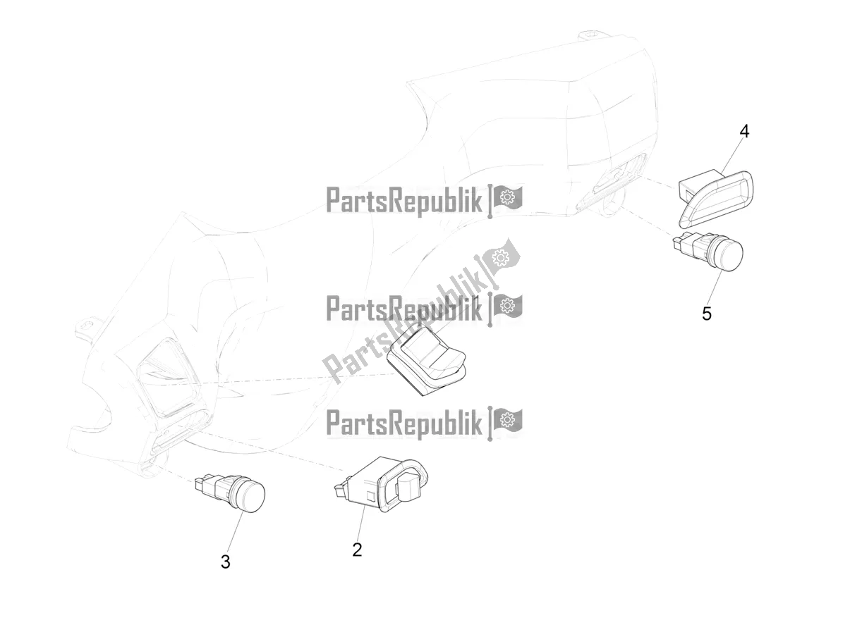 Toutes les pièces pour le Sélecteurs - Interrupteurs - Boutons du Piaggio ZIP 50 4T 25 KM/H 2018