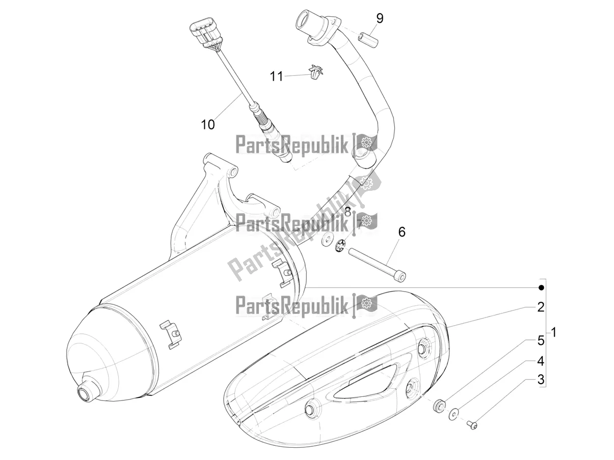Todas las partes para Silenciador de Piaggio ZIP 50 4T 25 KM/H 2018