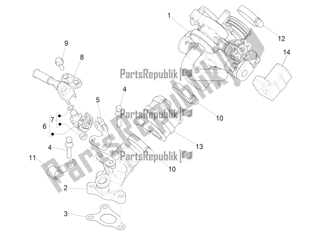 Tutte le parti per il Throttle Body - Injector - Induction Joint del Piaggio ZIP 50 4T 25 KM/H 2018