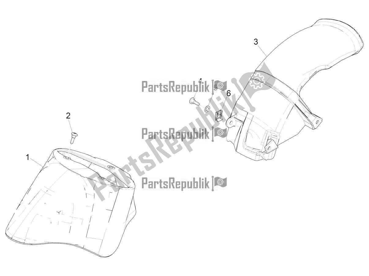 Toutes les pièces pour le Logement De Roue - Garde-boue du Piaggio ZIP 50 4T 25 KM/H 2018