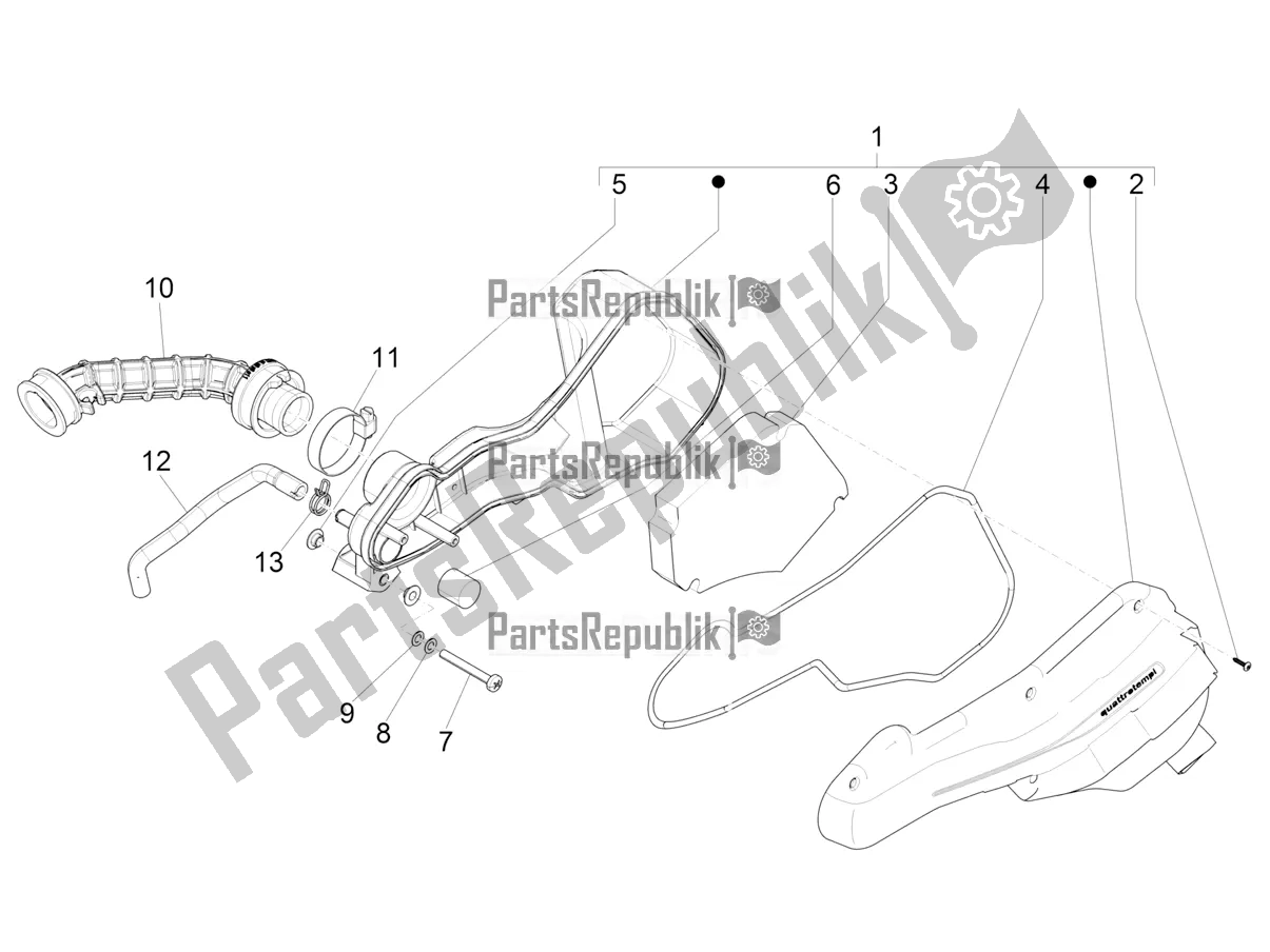 Toutes les pièces pour le Filtre à Air du Piaggio ZIP 50 4T 25 KM/H 2019