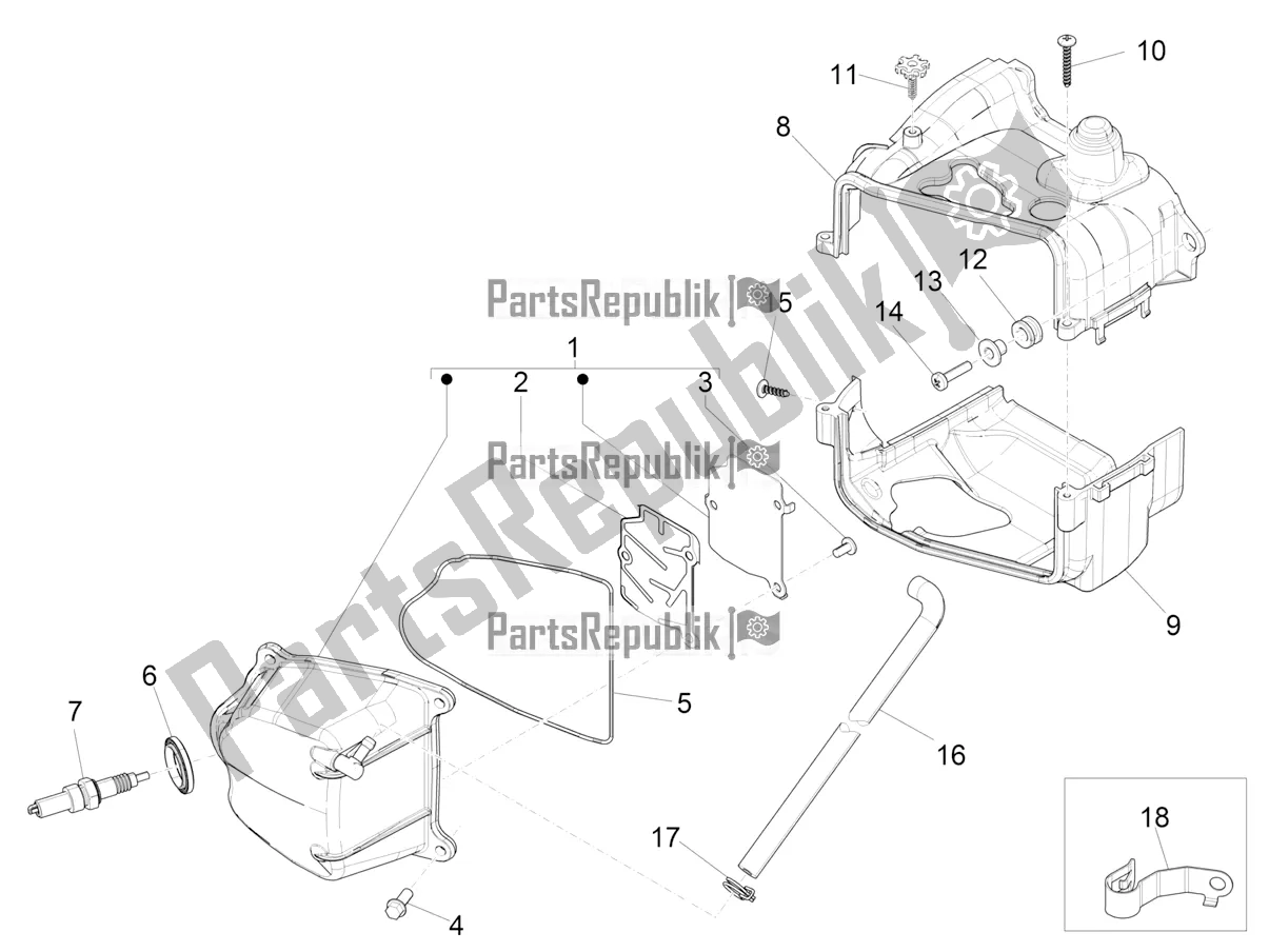 Toutes les pièces pour le Le Couvre-culasse du Piaggio ZIP 50 4T 25 KM/H 2019