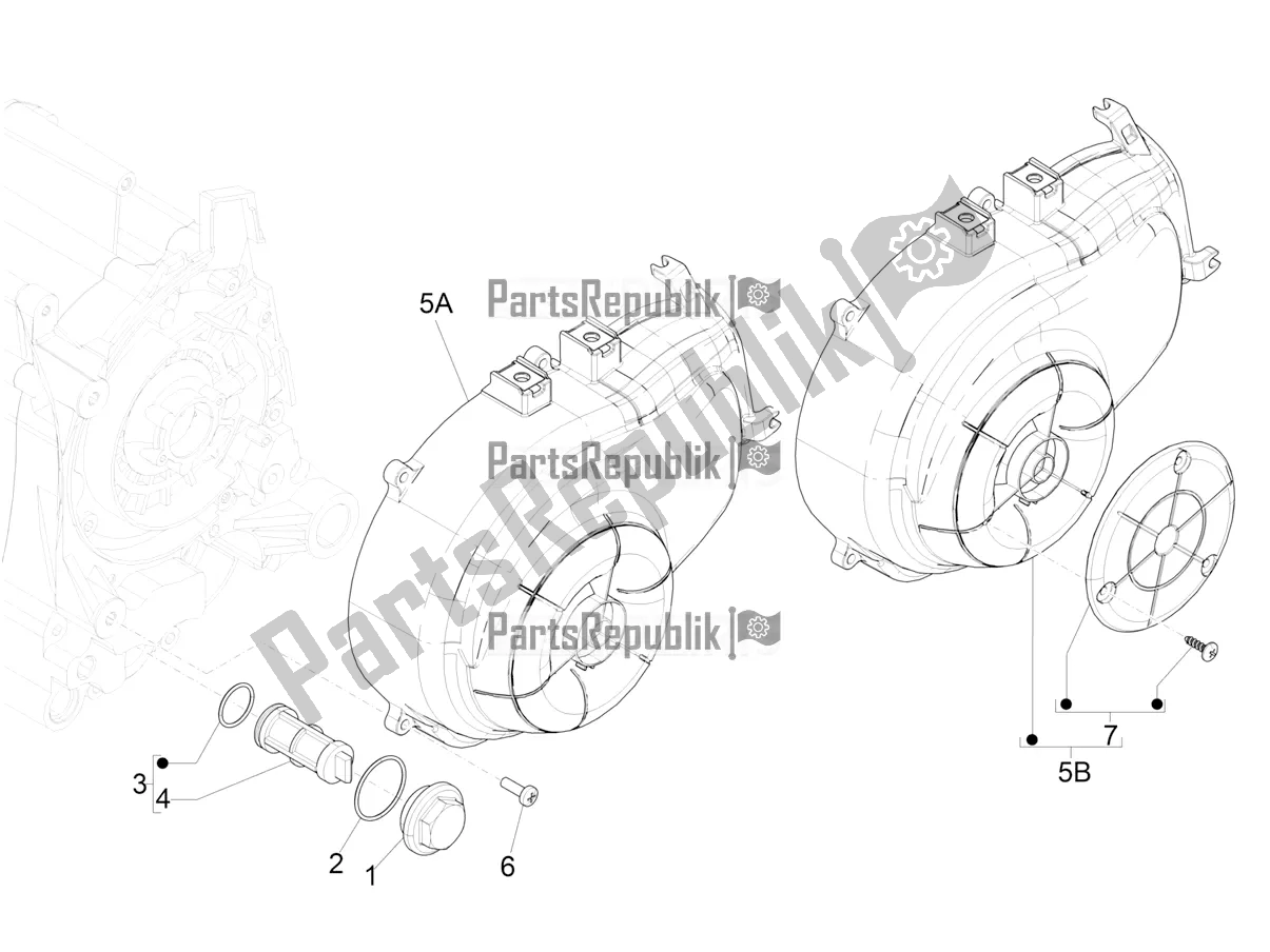 Toutes les pièces pour le Couvercle Magnéto Volant - Filtre à Huile du Piaggio ZIP 50 4T 25 KM/H 2019