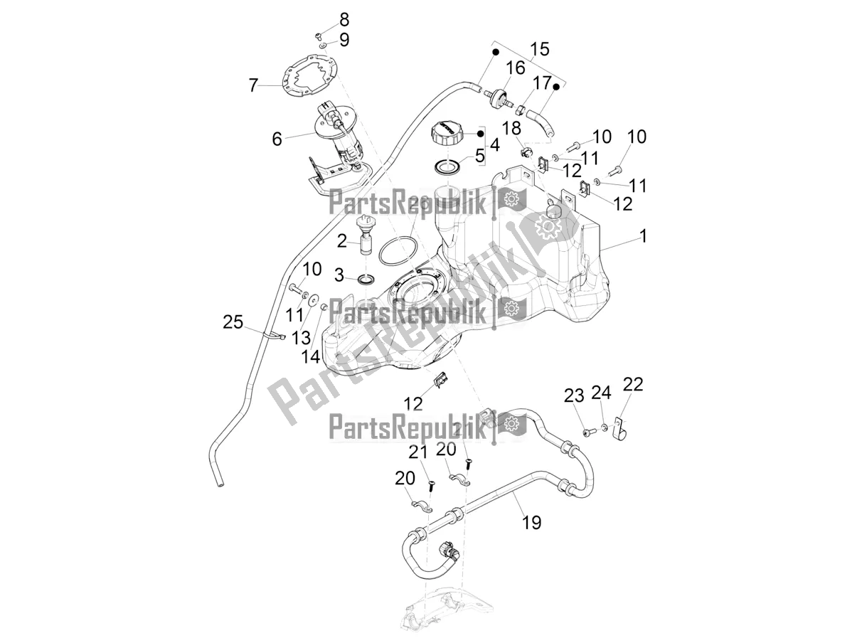 Toutes les pièces pour le Réservoir D'essence du Piaggio ZIP 50 4T 25 KM/H 2019