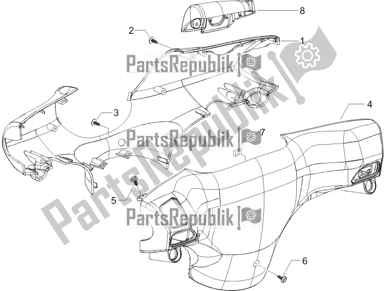 Toutes les pièces pour le Couvertures De Guidon du Piaggio ZIP 50 4T 25 KM/H 2019