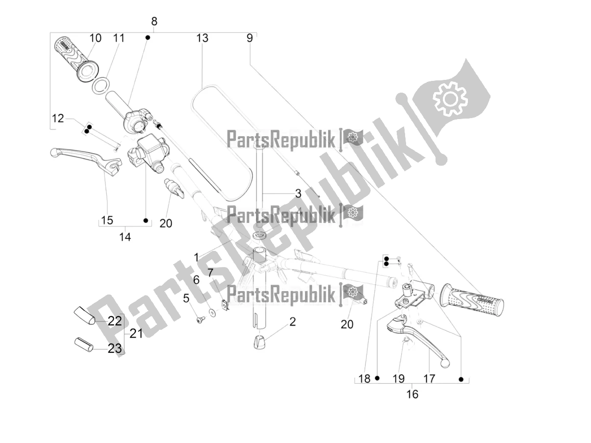 Toutes les pièces pour le Guidon - Master Cil. Du Piaggio ZIP 50 4T 25 KM/H 2019