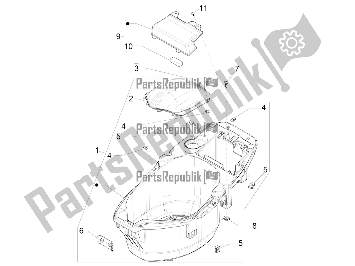 Toutes les pièces pour le Logement De Casque - Sous La Selle du Piaggio ZIP 50 4T 25 KM/H 2019