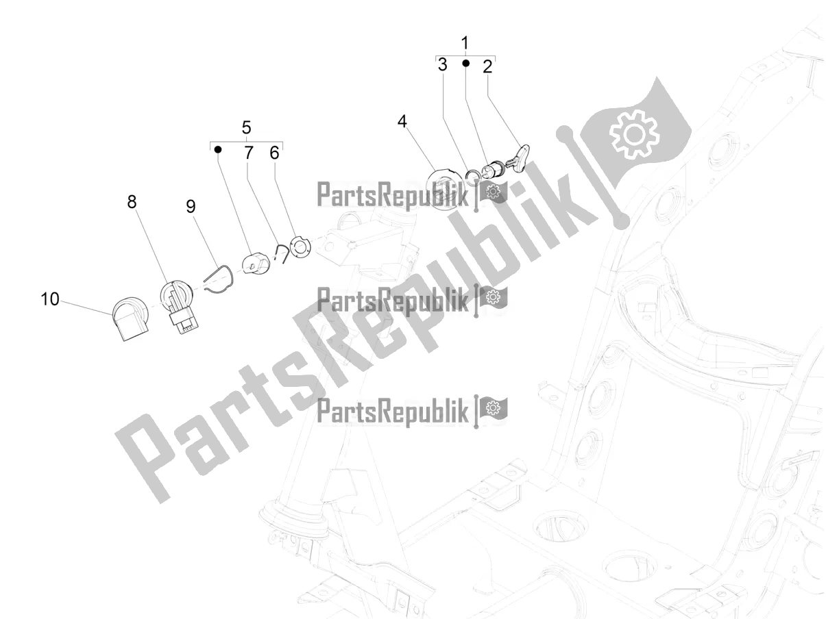 Toutes les pièces pour le Serrures du Piaggio ZIP 50 4T 25 KM/H 2019