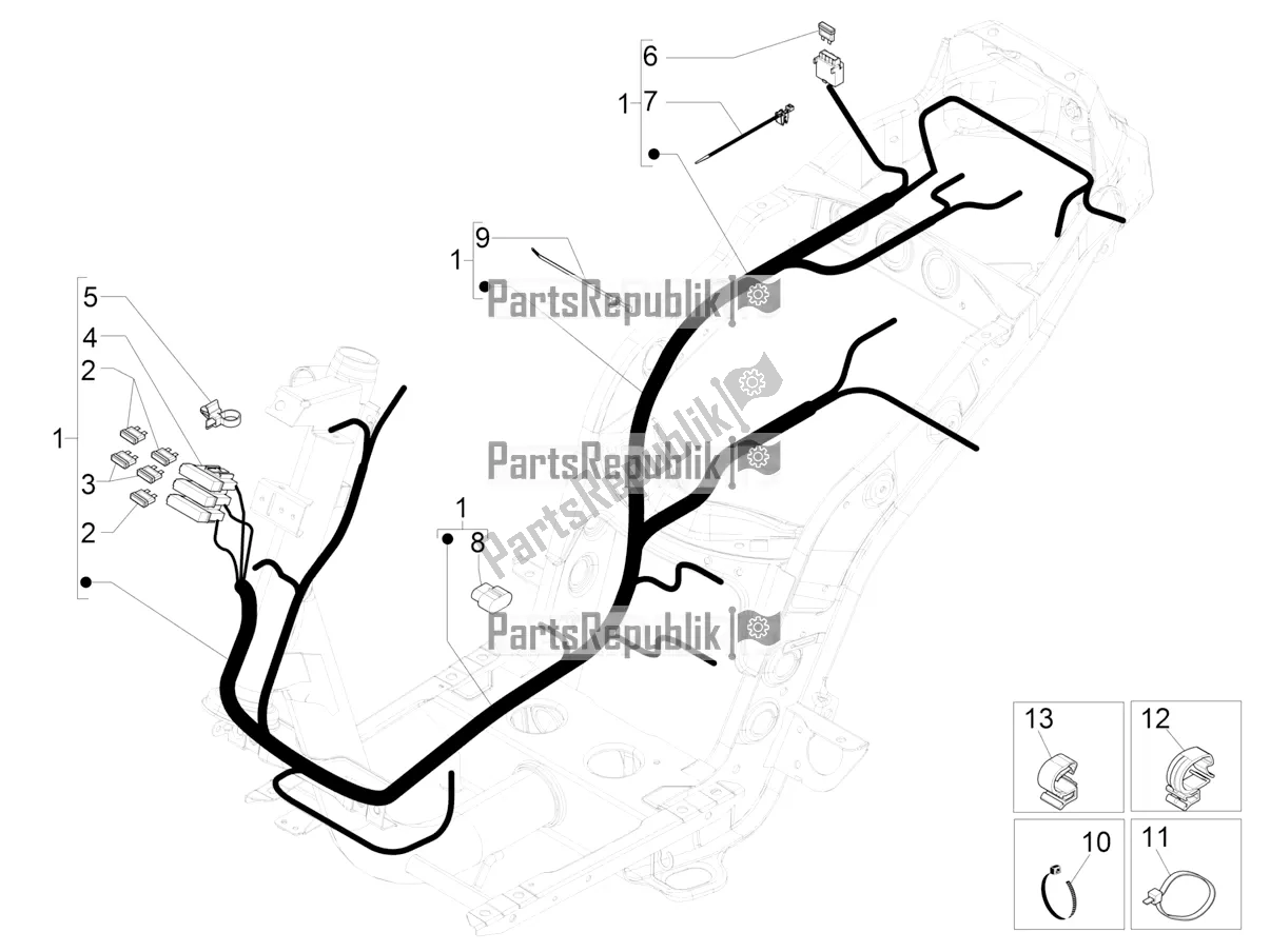 Toutes les pièces pour le Faisceau De Câbles Principal du Piaggio ZIP 50 4T 25 KM/H 2019