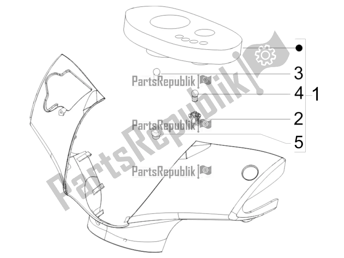 All parts for the Meter Combination - Cruscotto of the Piaggio ZIP 50 4T 25 KM/H 2019