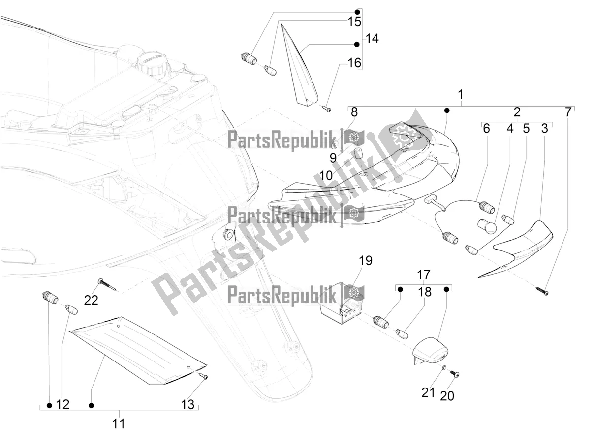 Tutte le parti per il Fanali Posteriori - Indicatori Di Direzione del Piaggio ZIP 50 4T 25 KM/H 2019