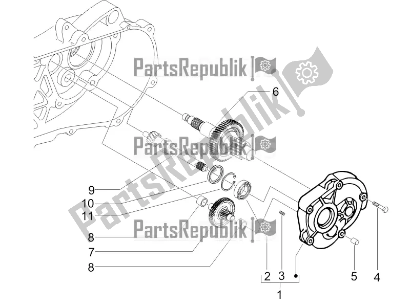 Toutes les pièces pour le Unité De Réduction du Piaggio ZIP 50 4T 25 KM/H 2019