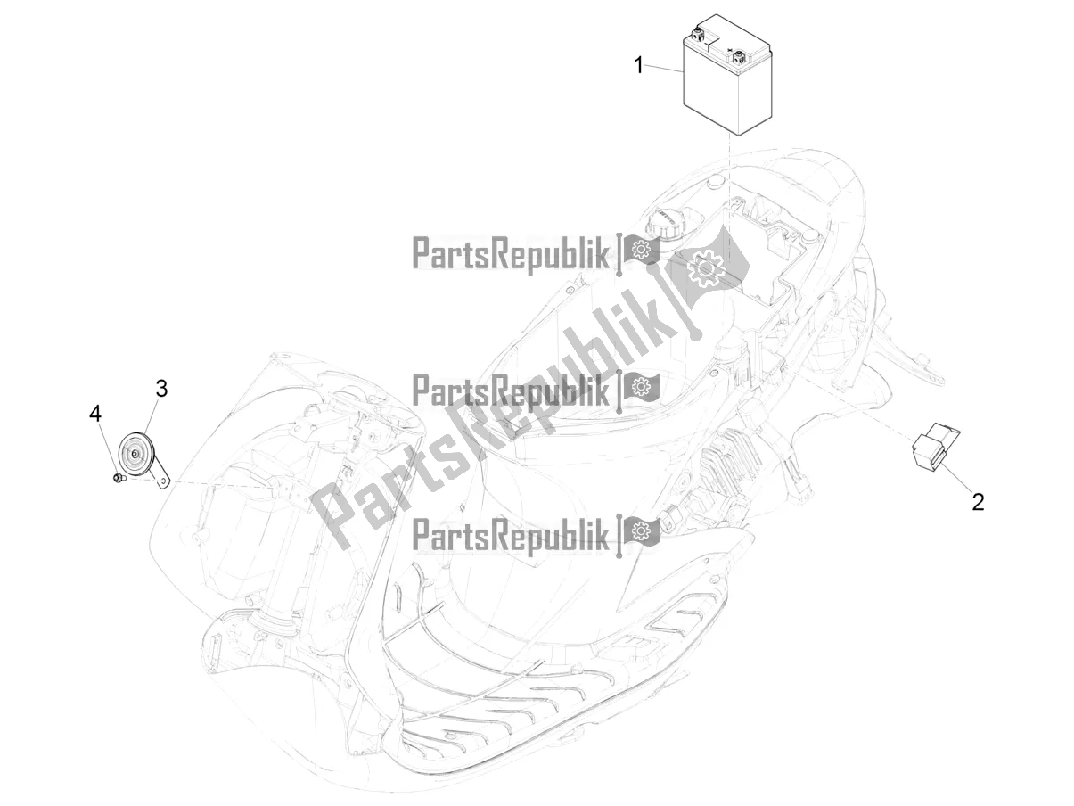 All parts for the Remote Control Switches - Battery - Horn of the Piaggio ZIP 50 4T 25 KM/H 2019